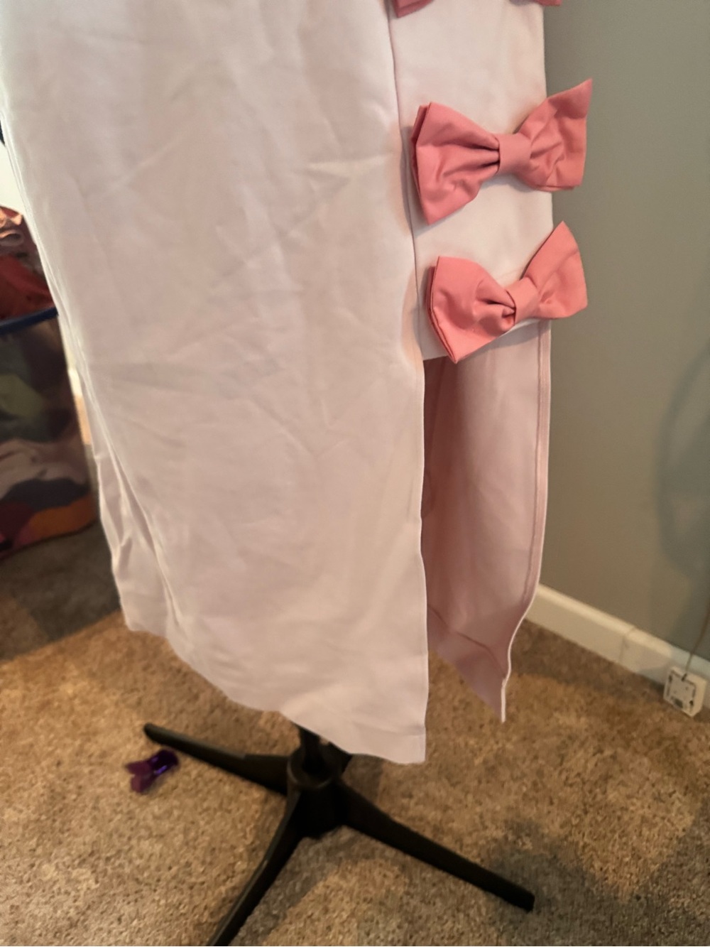 BHLDN Light Pink Strapless Midi Dress with Side Bow Accents - Picture 3 of 4